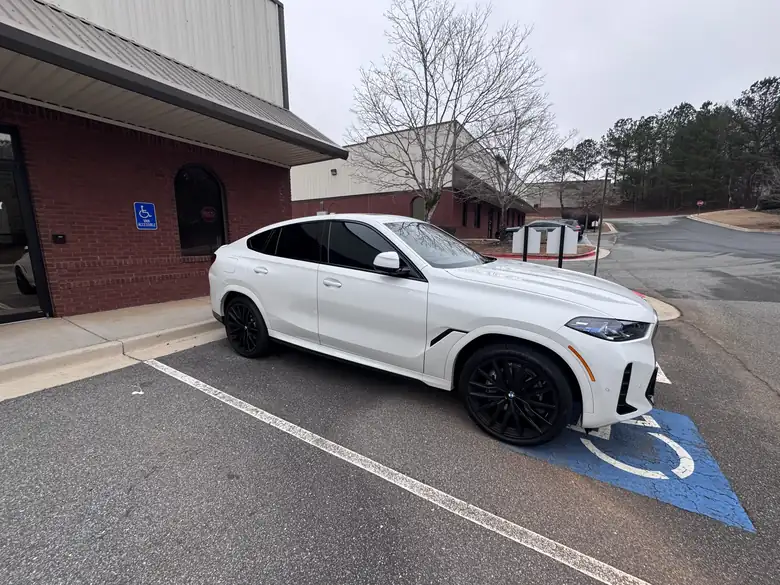 White BMW X6 with ceramic coated finish