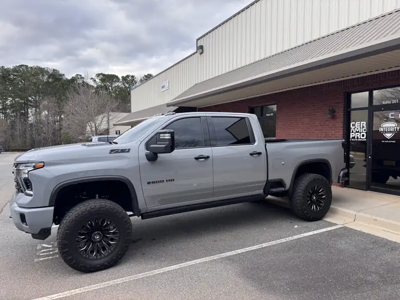 Lifted truck with ceramic coating and paint protection
